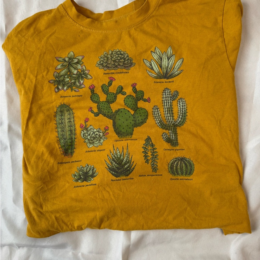 Yellow Cactus Print Kids Shirt